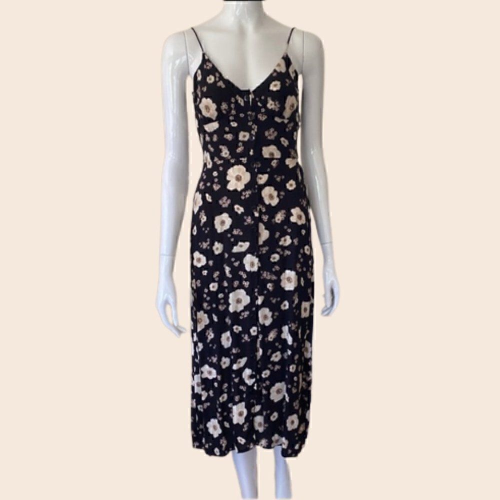 Cloud Hunter Floral Buttonfront Midi Dress Size Small
